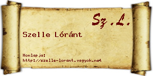 Szelle Lóránt névjegykártya