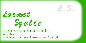lorant szelle business card