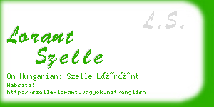 lorant szelle business card